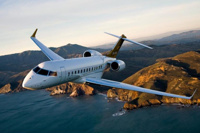 The Bombardier Global 6000 private jet with advanced features seats 17